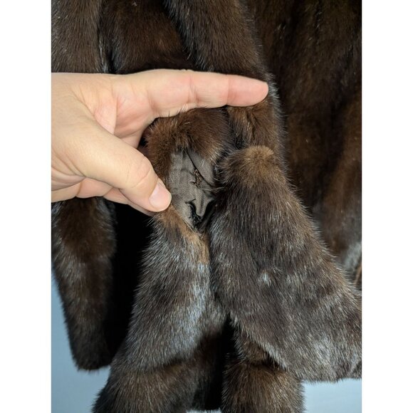 Roy H. Bjorkman Vintage Brown Mink Fur Double-Breasted Car Coat Collar pockets - Picture 7 of 16